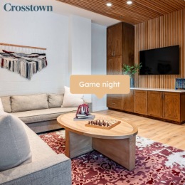 Elevate every game night with our brand-new amenity spaces around the community. Instagram post from @crosstownatx on March 10, 2025 00:00:00am